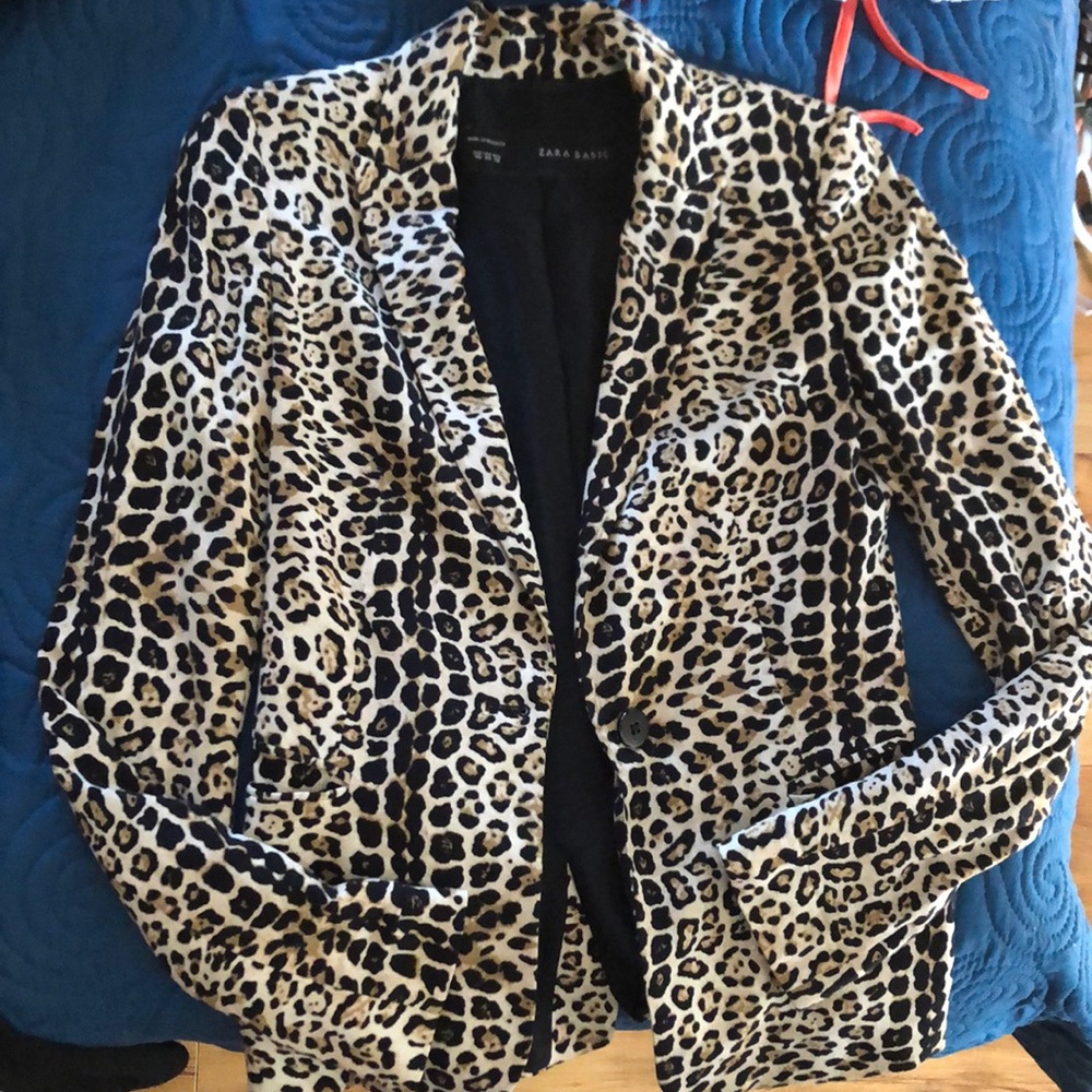 Zara animal print blazer